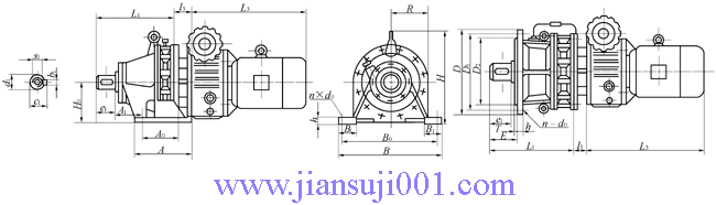 （MB）MBN無(wú)級(jí)變速器配單級(jí)擺線減速器外形尺寸